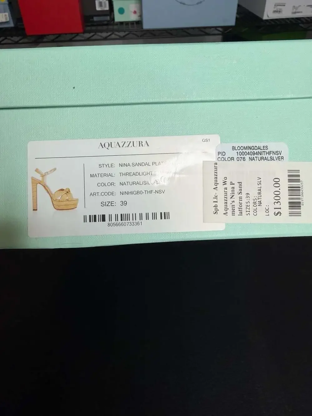 Aquazzura Nina Plateau 130 Natural  Raffia Platform Sandals EU 39 MSRP $1,300